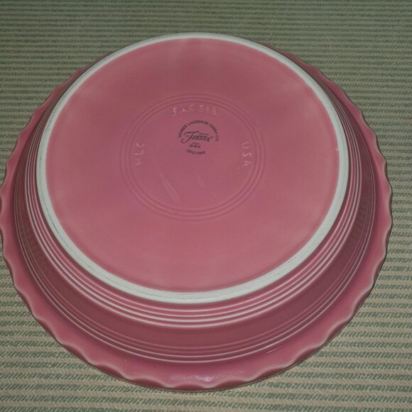 Fiestaware Pie Plate Deep Dish 10 1/4” Rose Pink Fiesta Baking - Picture 3 of 11